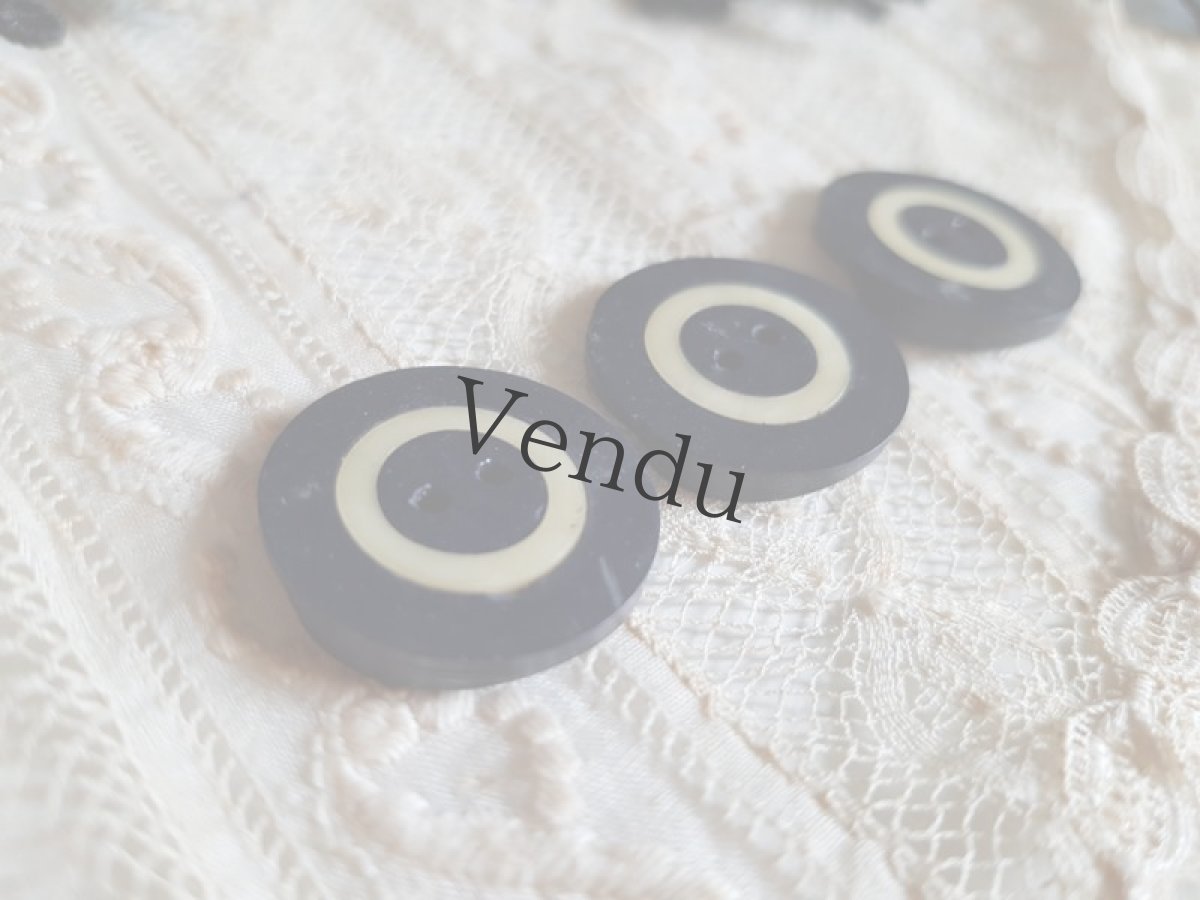 画像7: フランスアンティーク　アールデコガラリットボタン 22ｍｍ　３個セット (7)