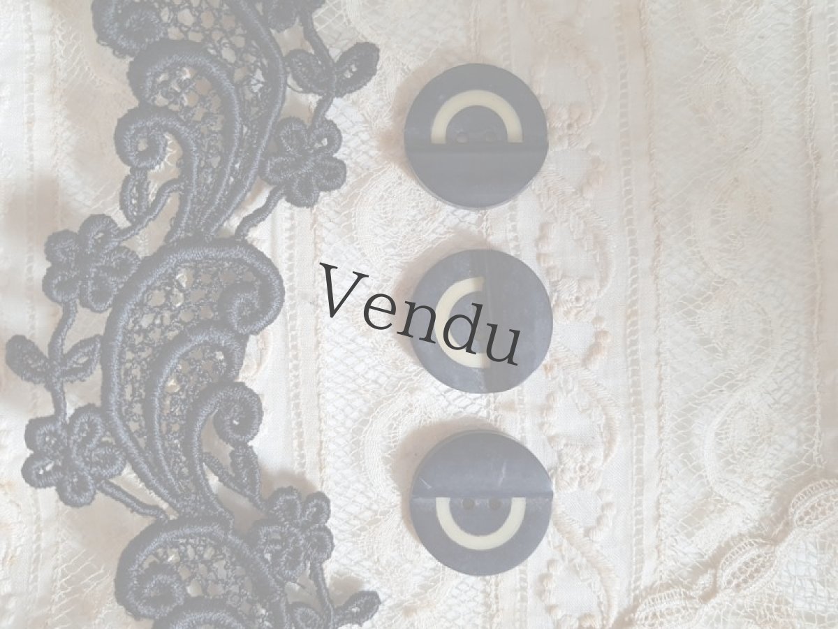 画像4: フランスアンティーク　アールデコガラリットボタン 22ｍｍ　３個セット (4)