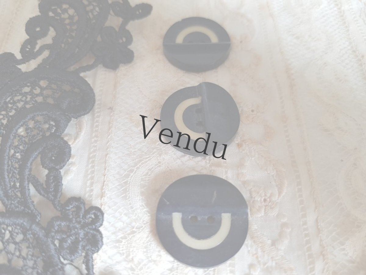 画像5: フランスアンティーク　アールデコガラリットボタン 22ｍｍ　３個セット (5)