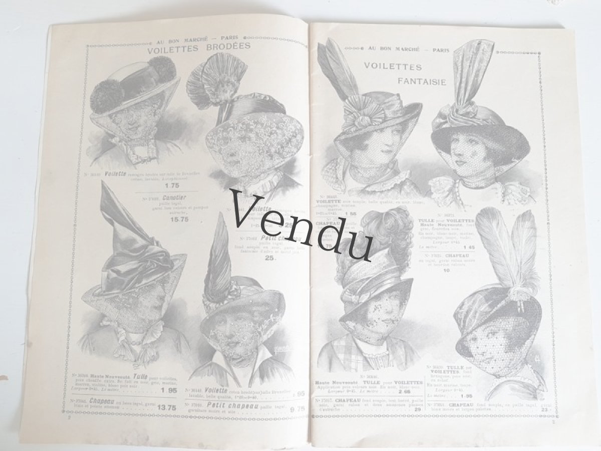 画像3: フランスアンティーク 1910年代 Au Bon Marché Paris / Voilette, Ruches, Tulles カタログII (3)