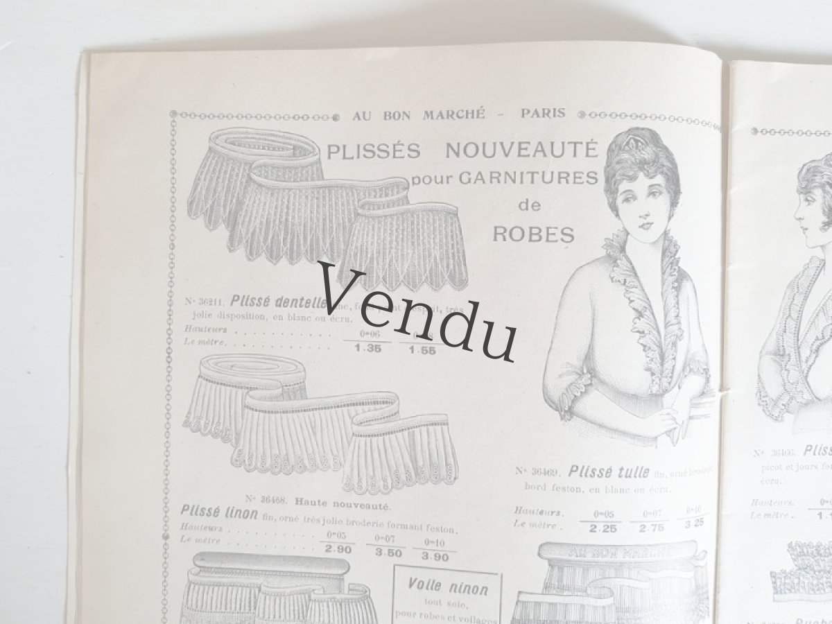 画像5: フランスアンティーク 1910年代 Au Bon Marché Paris / Voilette, Ruches, Tulles カタログII (5)