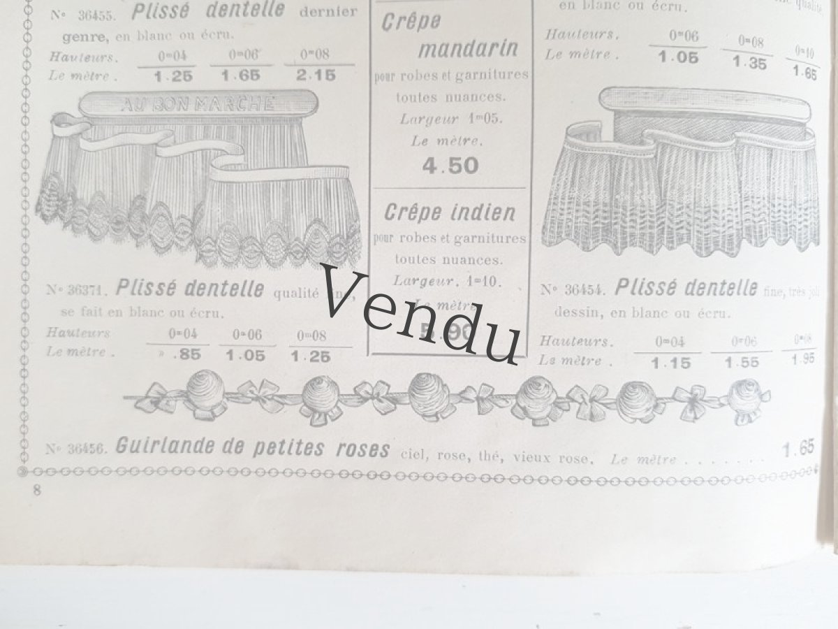 画像6: フランスアンティーク 1910年代 Au Bon Marché Paris / Voilette, Ruches, Tulles カタログII (6)