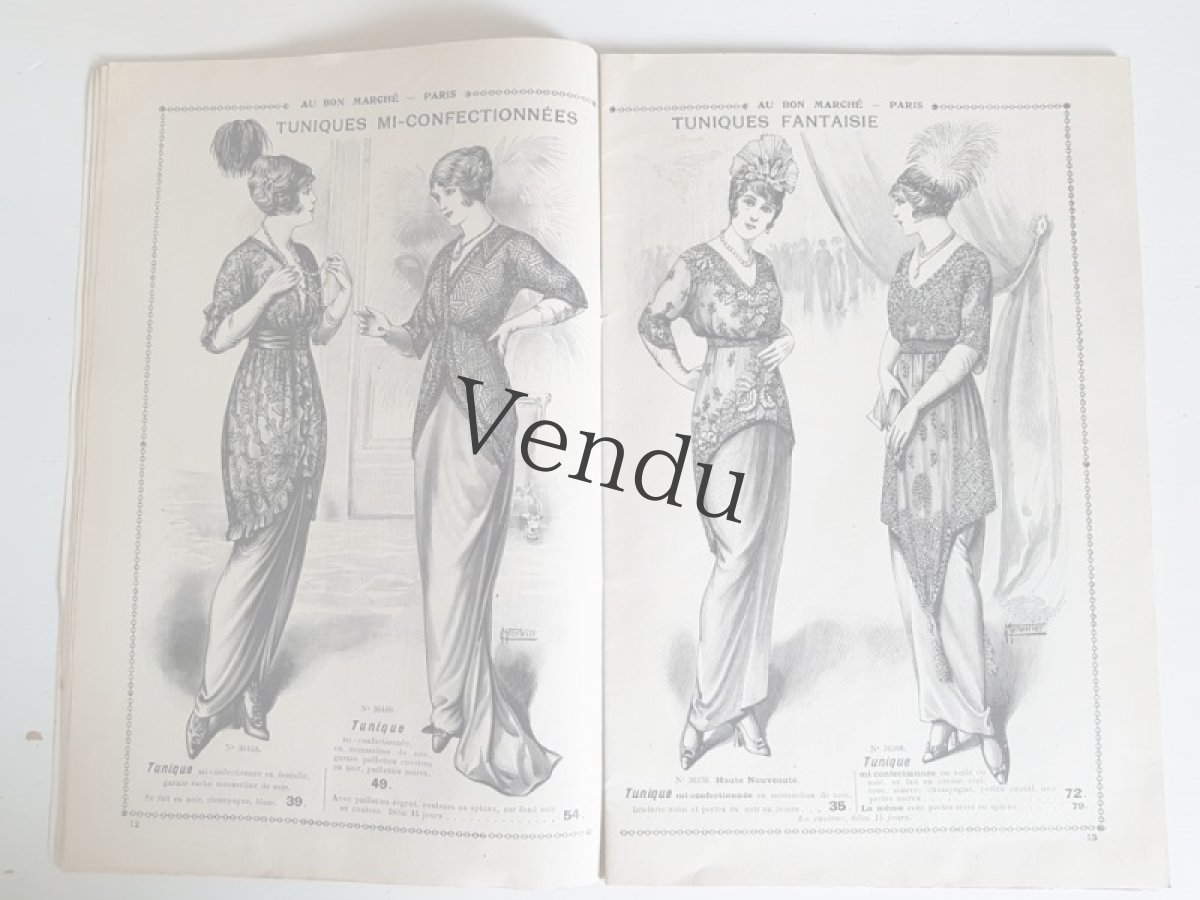 画像7: フランスアンティーク 1910年代 Au Bon Marché Paris / Voilette, Ruches, Tulles カタログII (7)