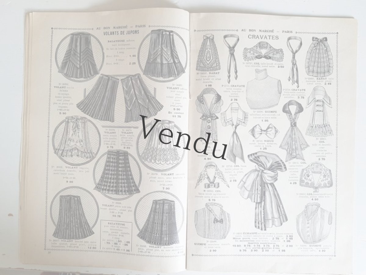 画像8: フランスアンティーク 1910年代 Au Bon Marché Paris / Voilette, Ruches, Tulles カタログII (8)
