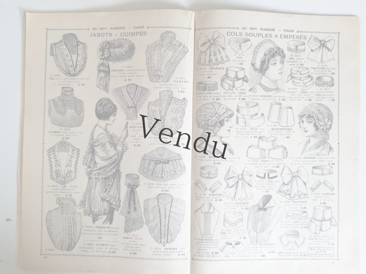 画像9: フランスアンティーク 1910年代 Au Bon Marché Paris / Voilette, Ruches, Tulles カタログII (9)