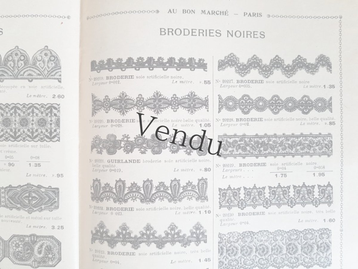 画像13: フランスアンティーク 1910年代 Au Bon Marché Paris / Voilette, Ruches, Tulles カタログII (13)