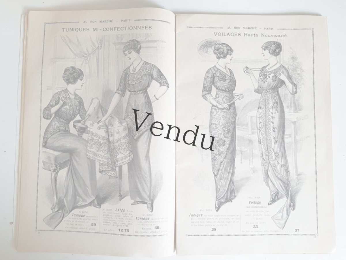 画像7: フランスアンティーク 1910年代 Au Bon Marché Paris / Voilette, Ruches, Tulles カタログ I (7)
