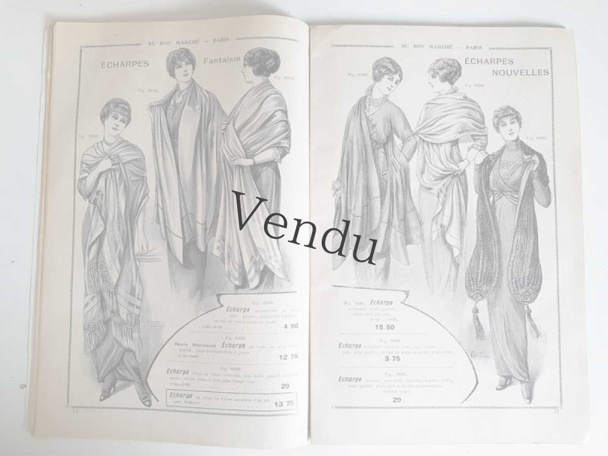 画像8: フランスアンティーク 1910年代 Au Bon Marché Paris / Voilette, Ruches, Tulles カタログ I (8)