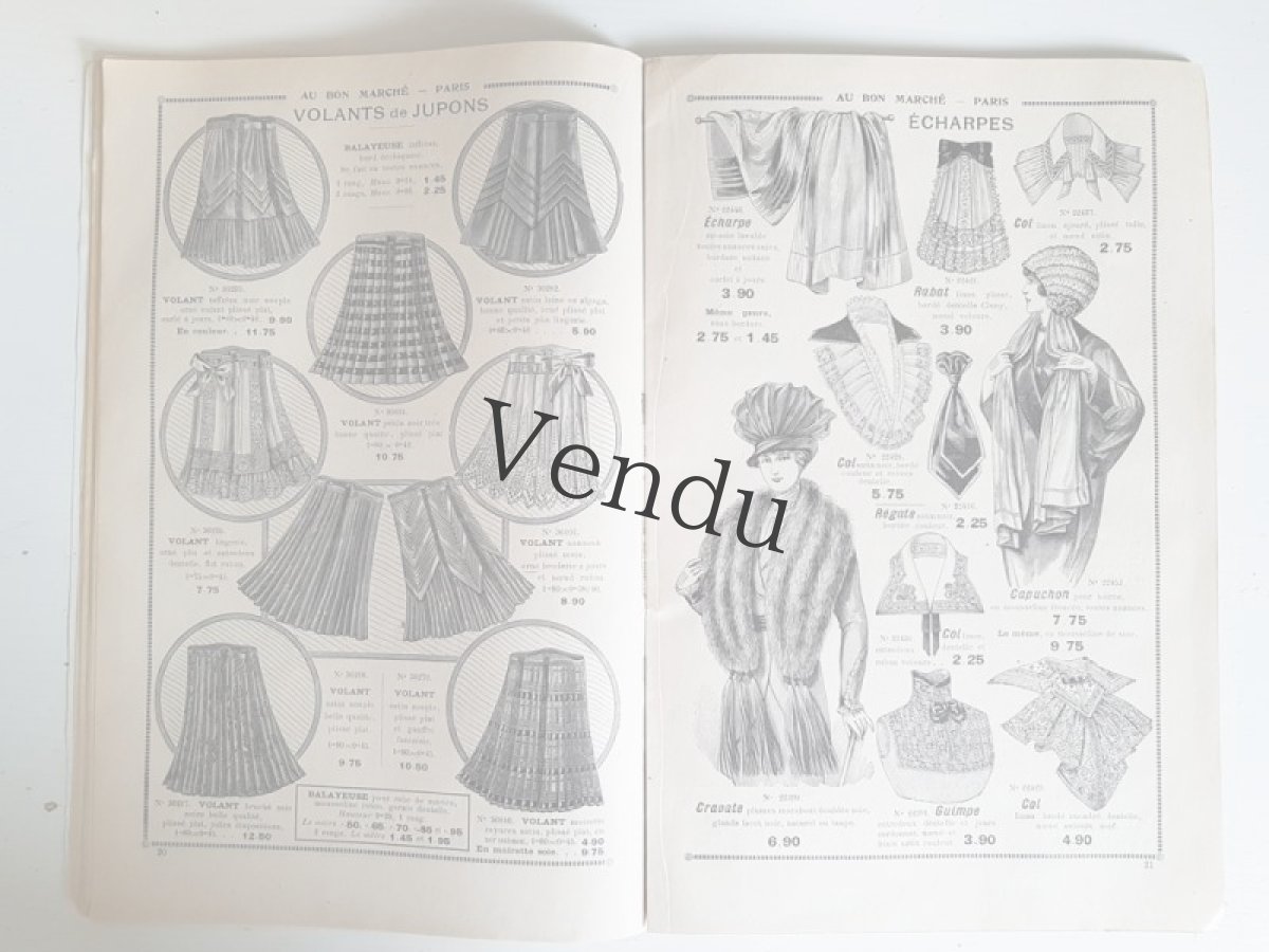 画像9: フランスアンティーク 1910年代 Au Bon Marché Paris / Voilette, Ruches, Tulles カタログ I (9)