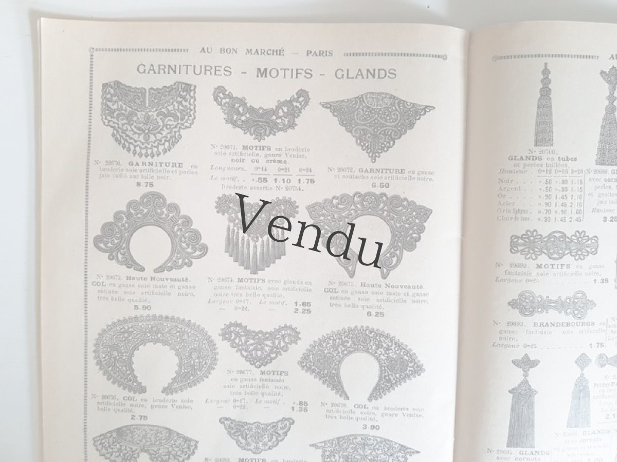 画像14: フランスアンティーク 1910年代 Au Bon Marché Paris / Voilette, Ruches, Tulles カタログ I (14)