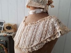 画像8: フランスアンティーク 1900年代頃　胸元レースパーツ白糸刺繍とヴァレンシエンヌレース (8)