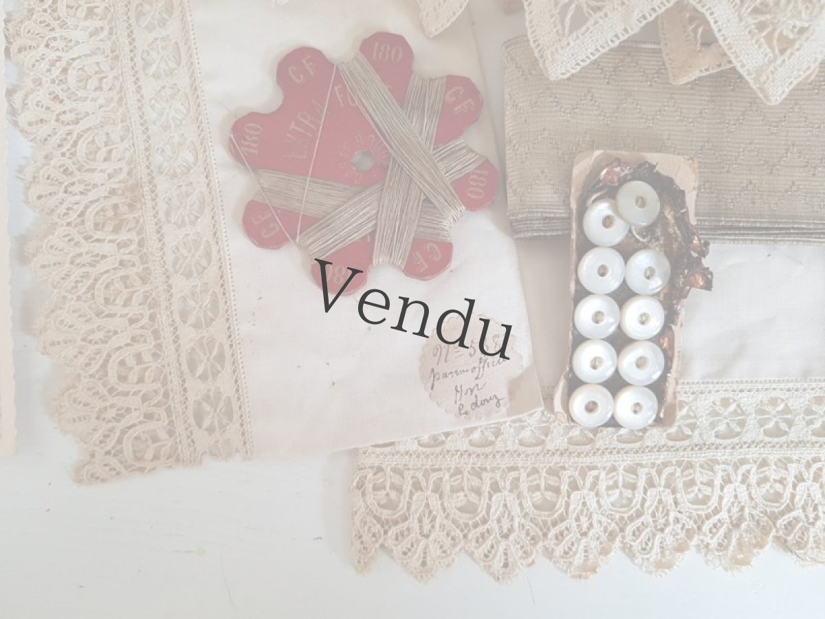 画像2: フランスアンティーク　メルスリーセット《Écru-doré》 (2)