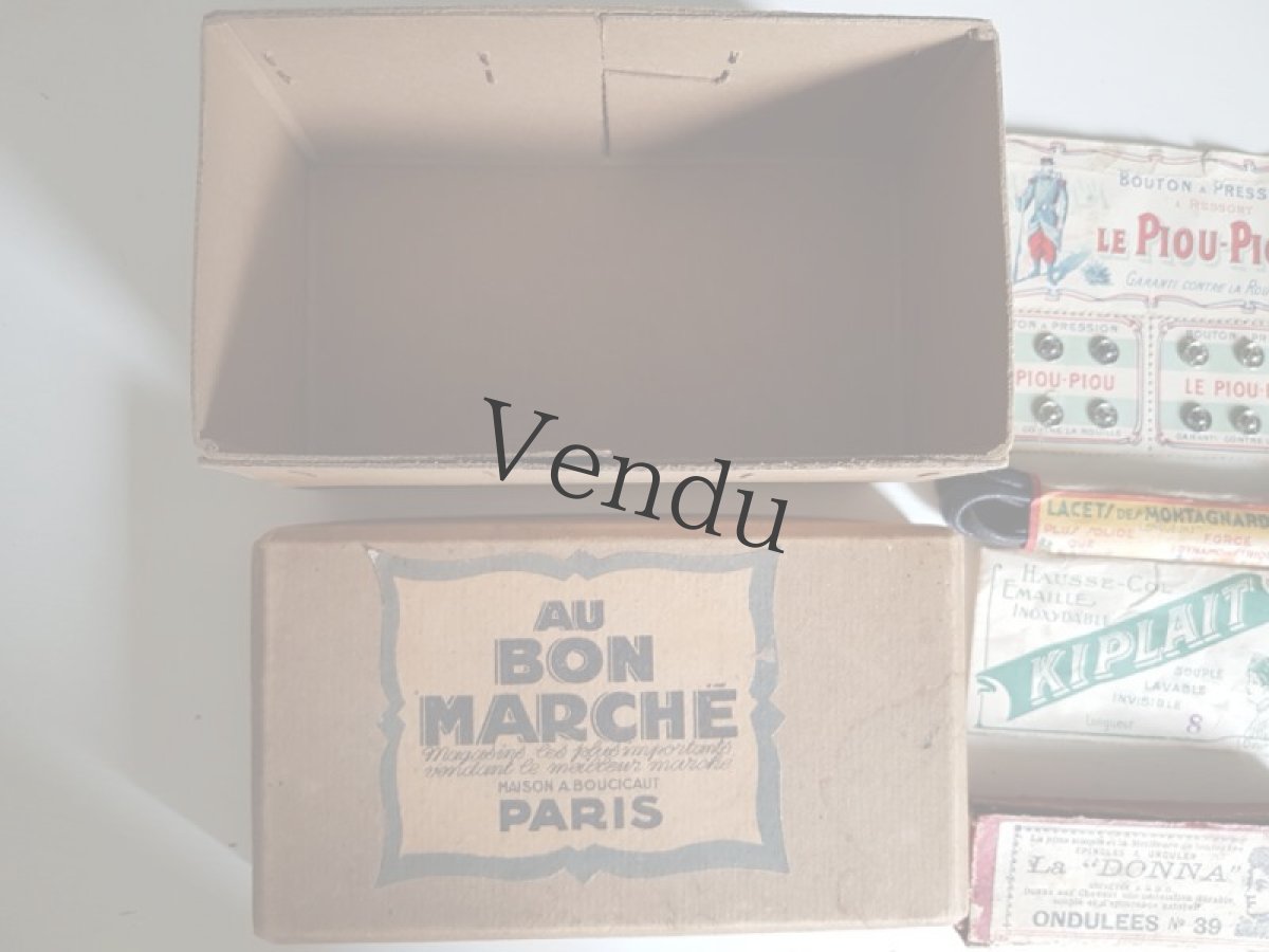 画像13: フランスアンティーク　AU BON MARCHE PARISの箱入りブロカントセット  (13)