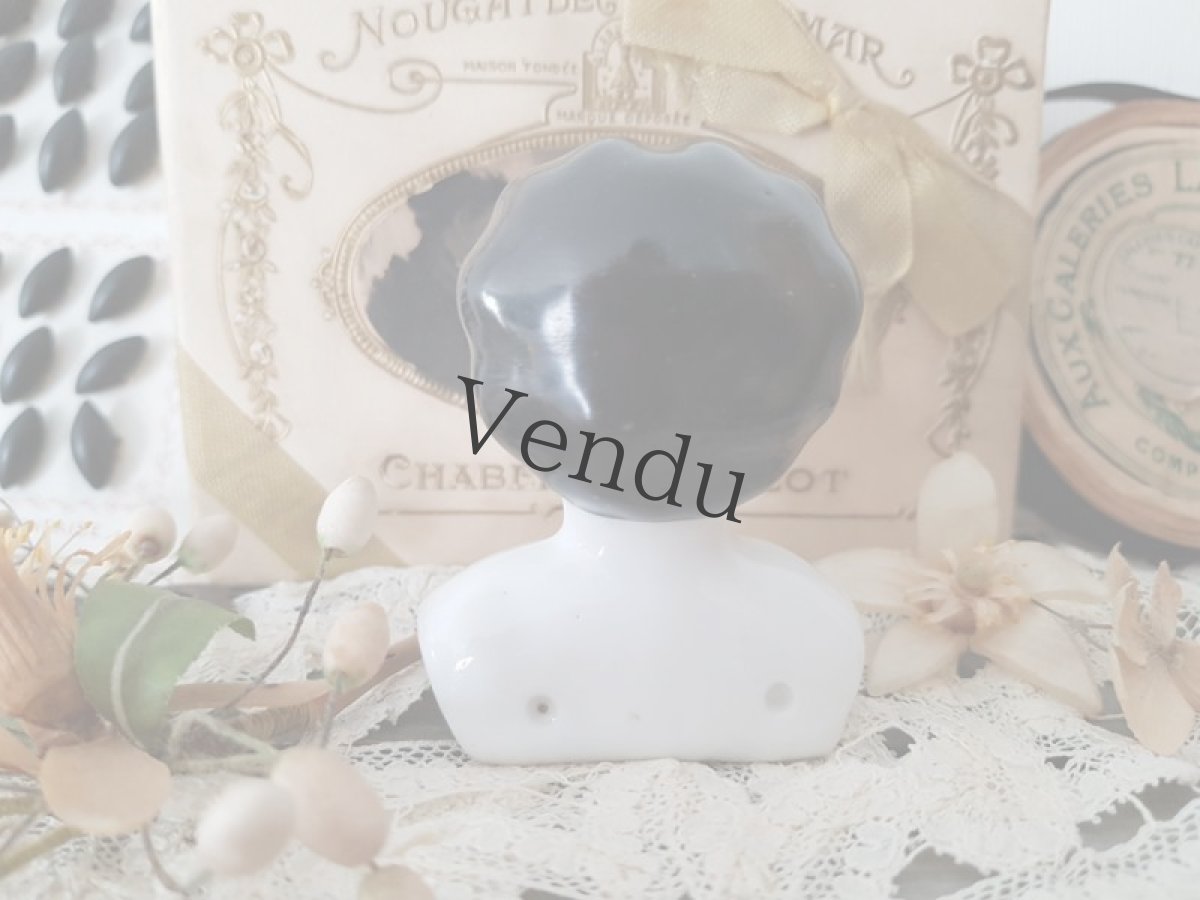 画像7: ドイツアンティーク  チャイナヘッドドール ショルダーヘッド (7)