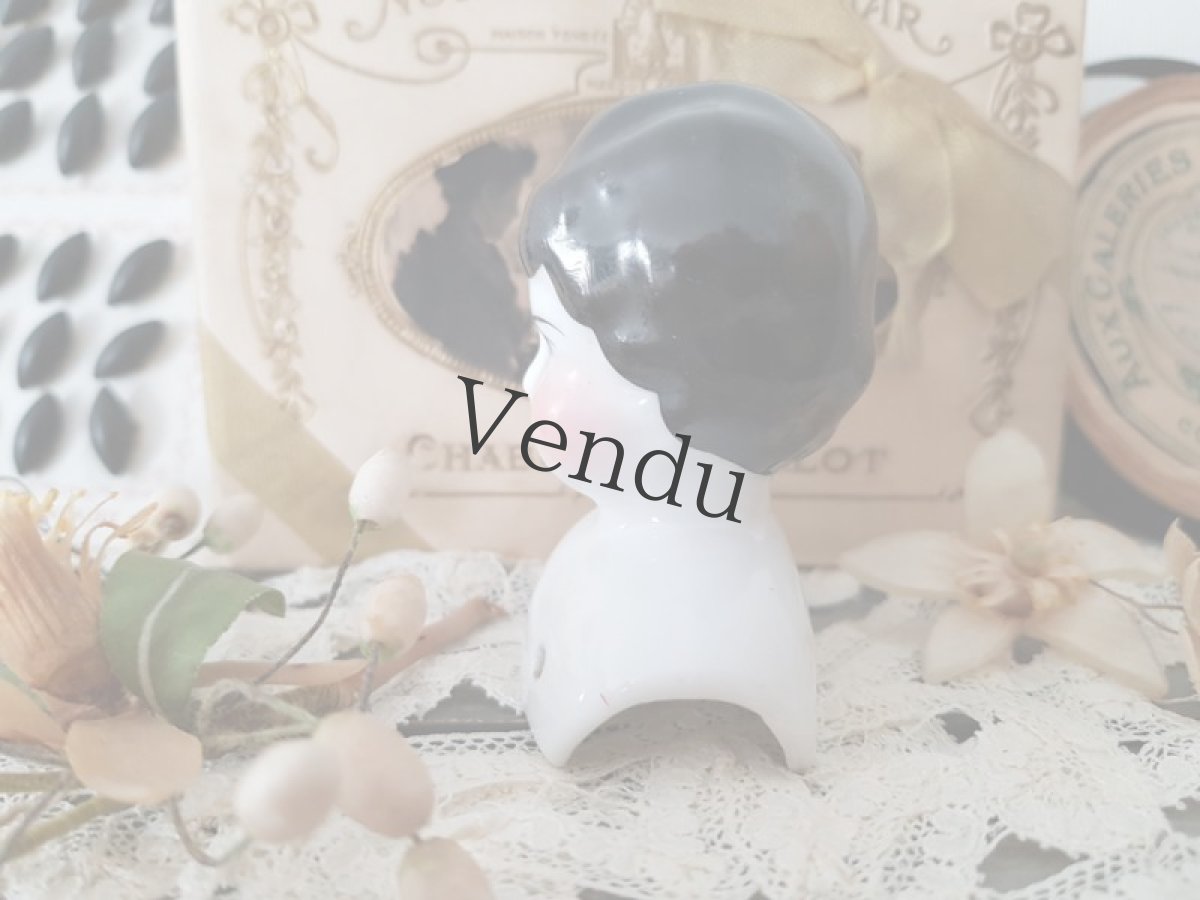 画像9: ドイツアンティーク  チャイナヘッドドール ショルダーヘッド (9)