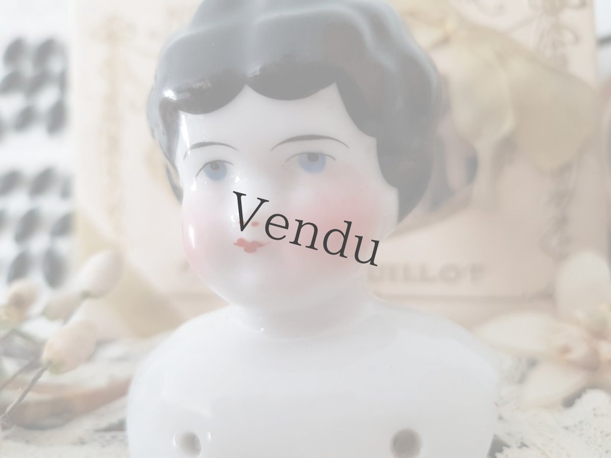 画像3: ドイツアンティーク  チャイナヘッドドール ショルダーヘッド (3)