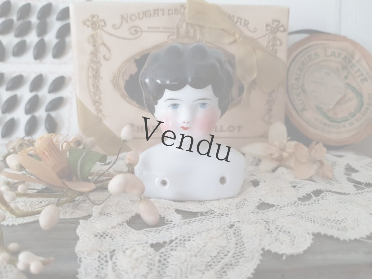 画像4: ドイツアンティーク  チャイナヘッドドール ショルダーヘッド (4)