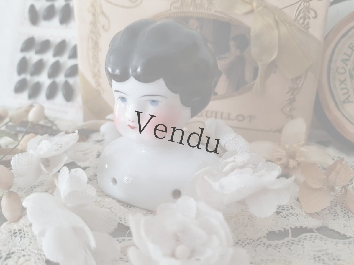 画像10: ドイツアンティーク  チャイナヘッドドール ショルダーヘッド (10)