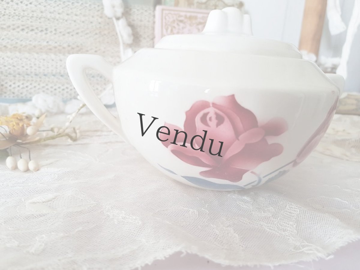 画像3: フランスアンティーク　ディゴアン サルグミンヌ　ばらのシュガーポット《CANNE》 (3)