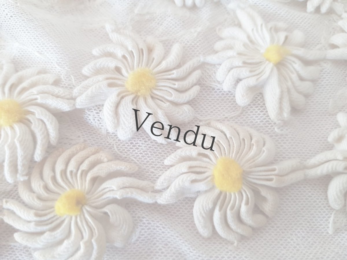 画像4: フランスアンティーク　布花マルグリットのガーランド (4)