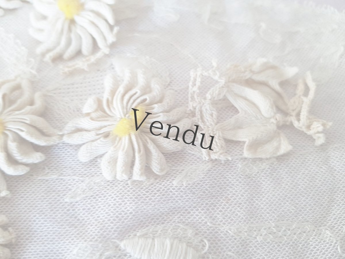 画像7: フランスアンティーク　布花マルグリットのガーランド (7)