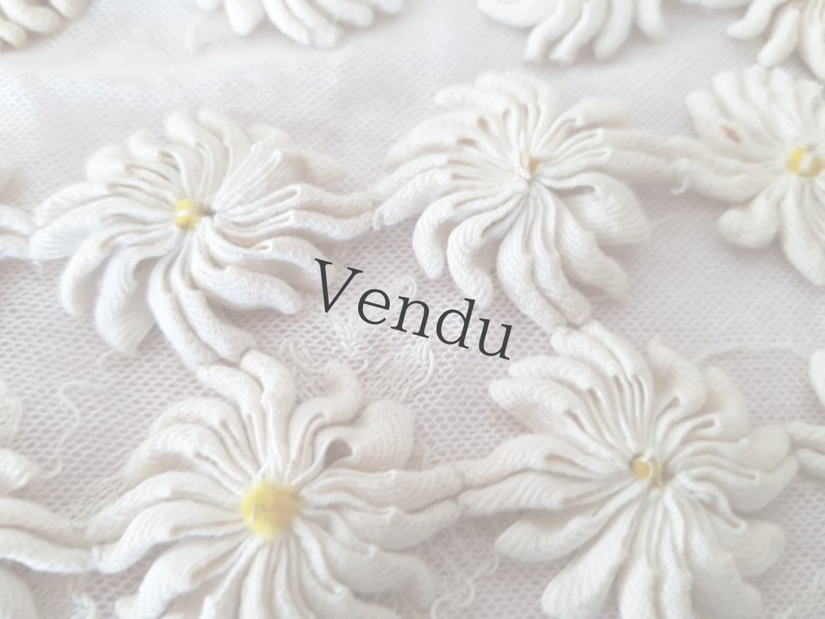 画像6: フランスアンティーク　布花マルグリットのガーランド (6)