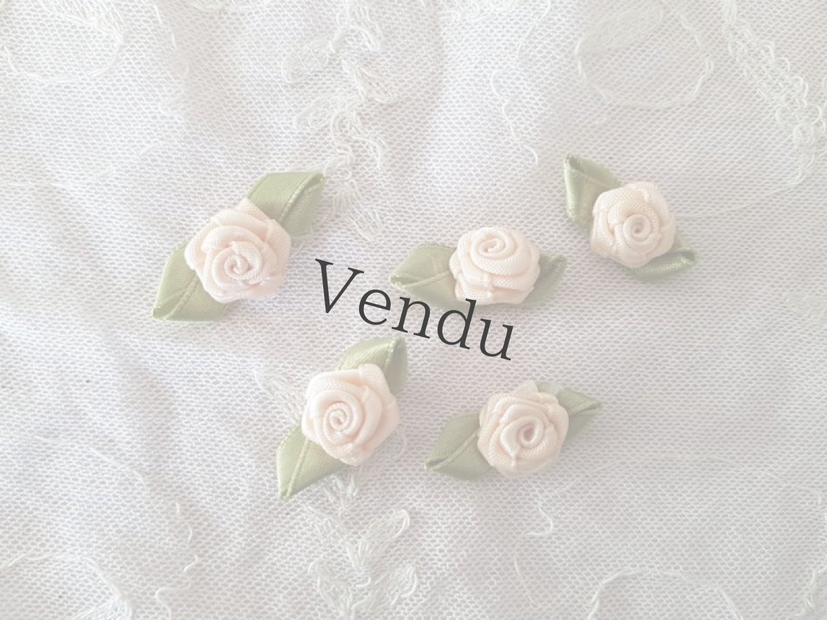 画像4: フランスヴィンテージ　小さなばらのモチーフ (4)