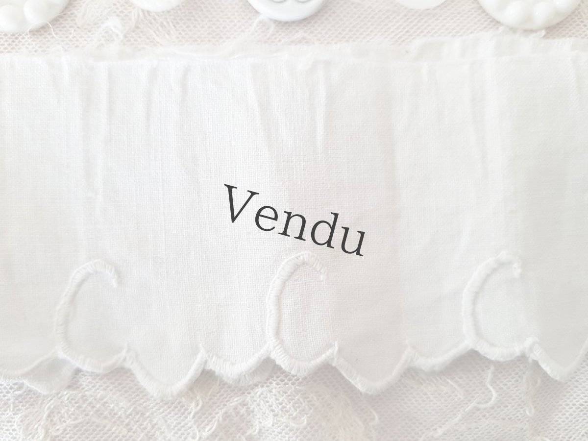 画像4: フランスアンティーク　レースとボタンのセット Blanc A (4)