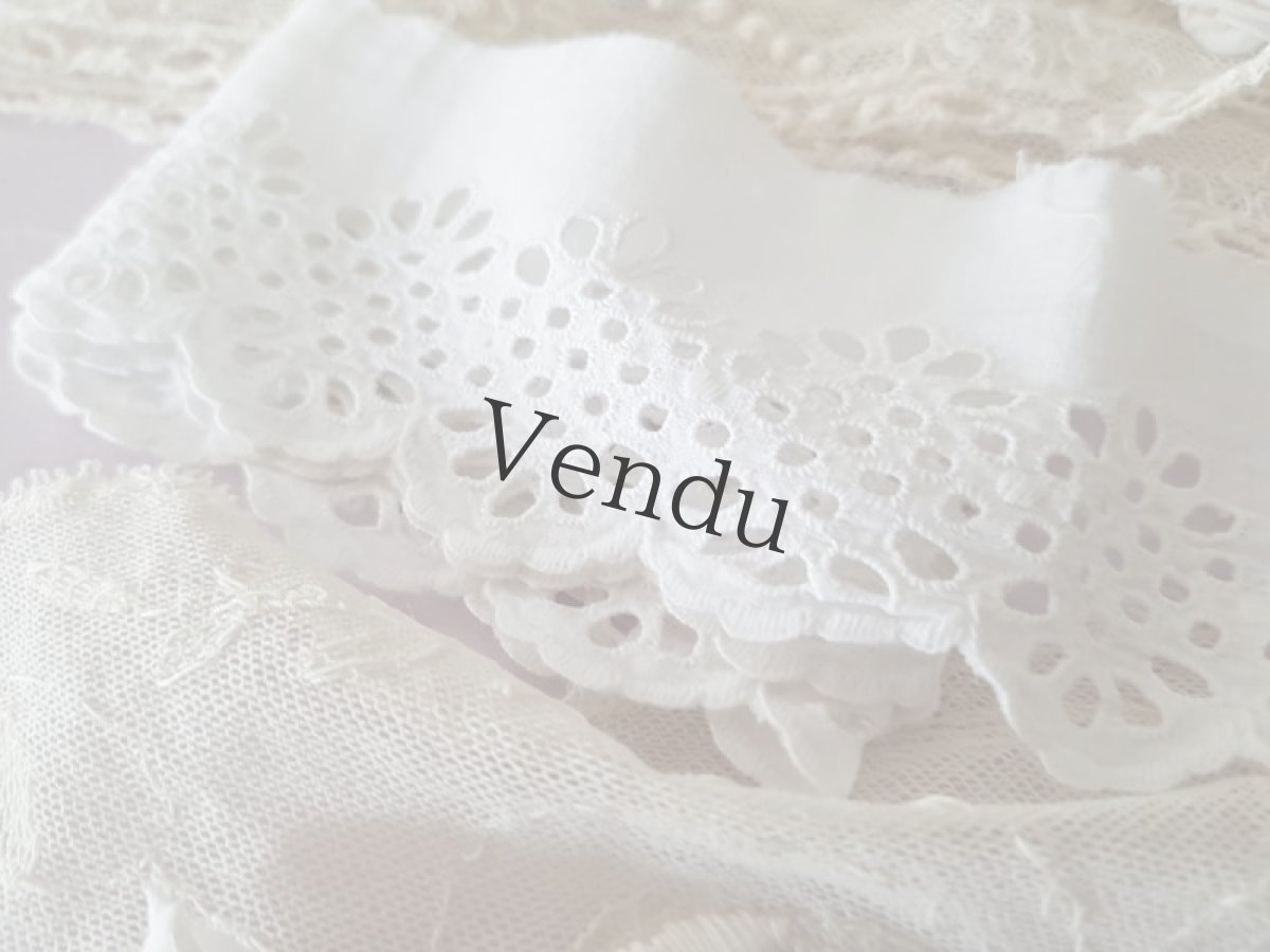 画像4: フランスアンティーク　レースとボタンのセット Blanc B (4)