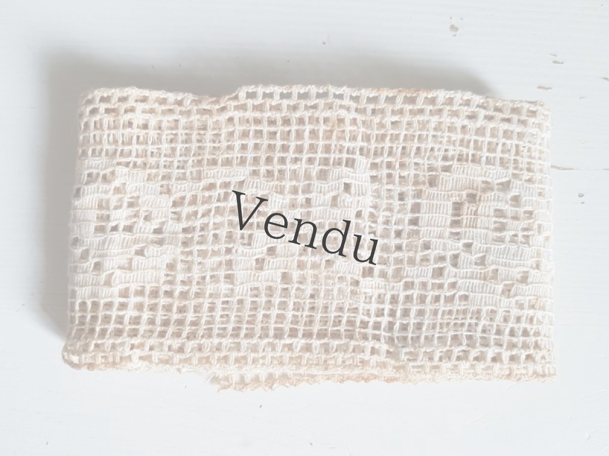 画像5: フランスアンティーク　ばらのフィレレース 141cm (5)