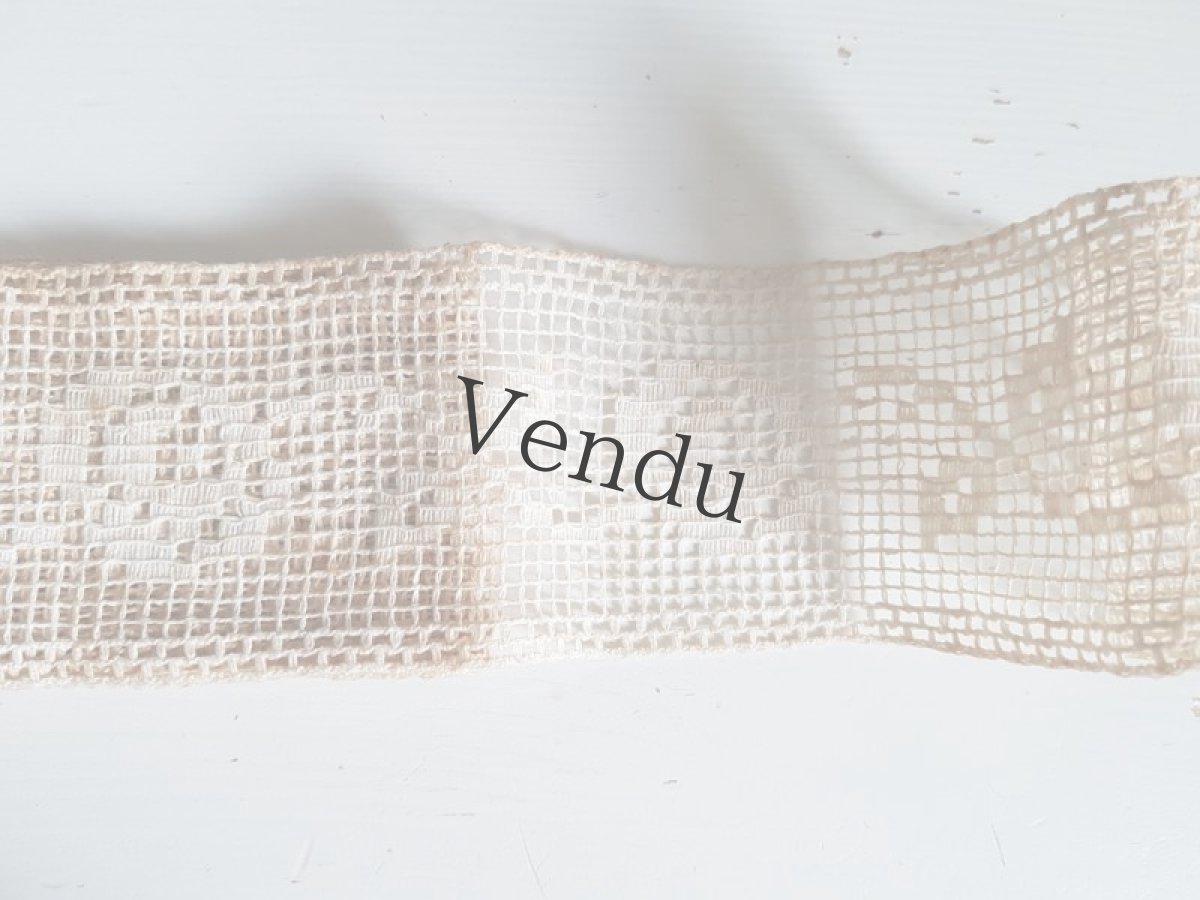 画像4: フランスアンティーク　ばらのフィレレース 141cm (4)