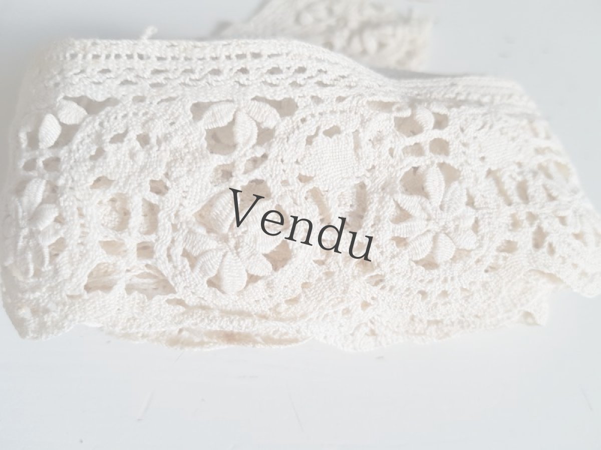 画像4: フランスアンティーク　お花のほっこりスカラップレース 50cm〜 (4)