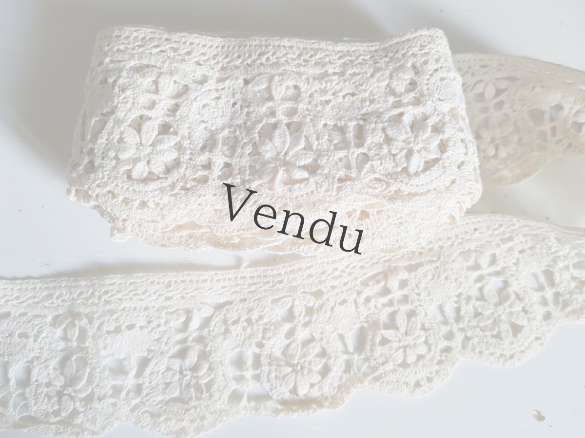 画像2: フランスアンティーク　お花のほっこりスカラップレース 50cm〜 (2)