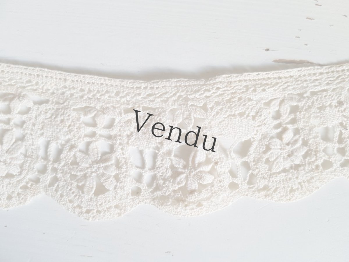 画像3: フランスアンティーク　お花のほっこりスカラップレース 50cm〜 (3)