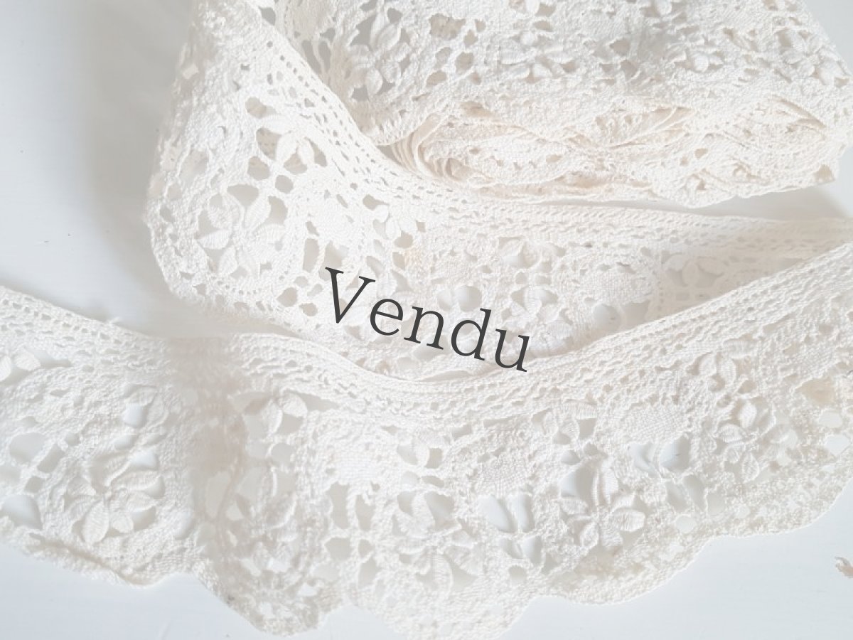 画像5: フランスアンティーク　お花のほっこりスカラップレース 50cm〜 (5)