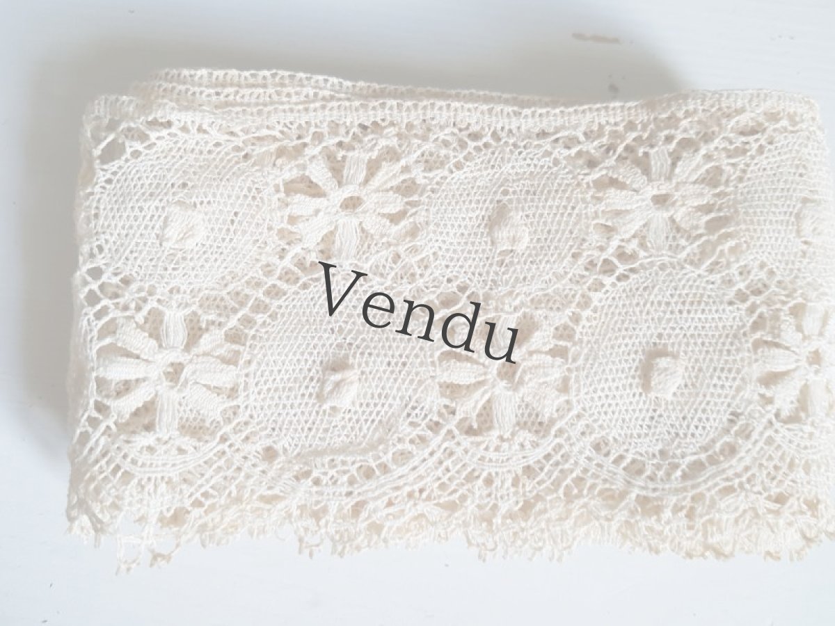 画像3: フランスアンティーク　ぽちぽち付き幅広スカラップレース 50cm〜 (3)