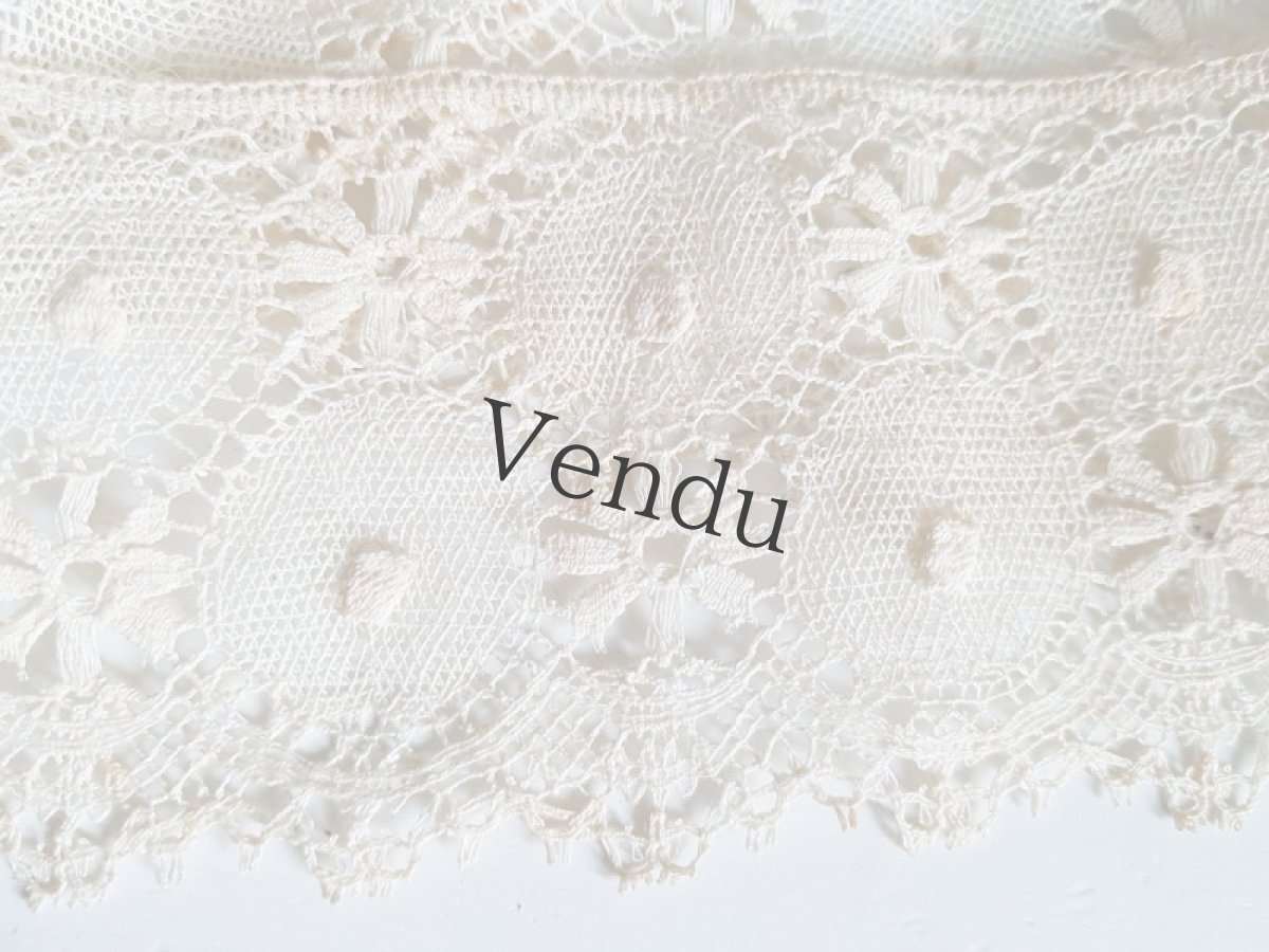 画像2: フランスアンティーク　ぽちぽち付き幅広スカラップレース 50cm〜 (2)