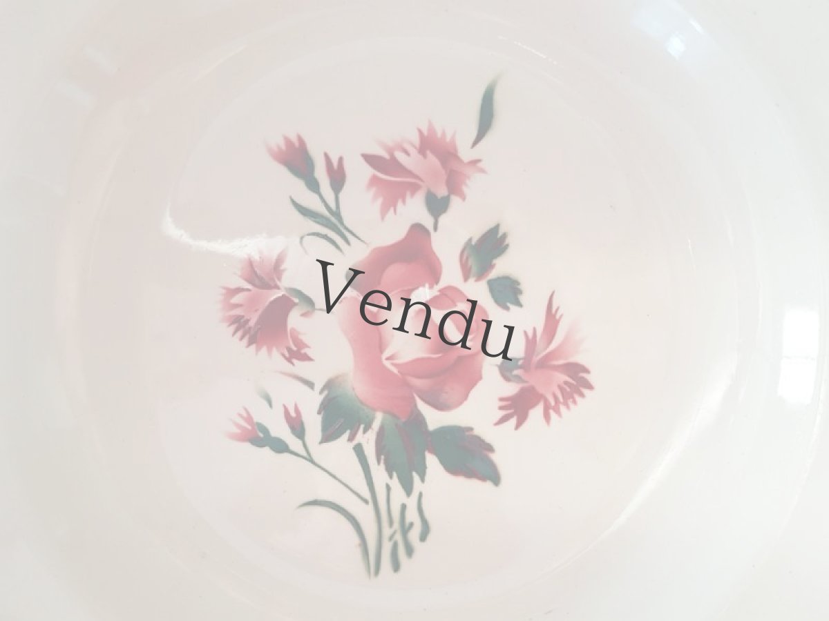 画像3: フランスアンティーク　ディゴアン サルグミンヌ　ばらとカーネーションのお皿２枚セット (3)