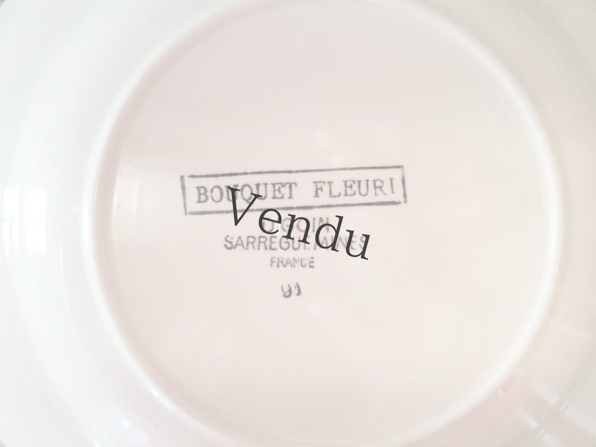 画像7: フランスアンティーク　ディゴアン サルグミンヌ　ばらとカーネーションのお皿２枚セット (7)