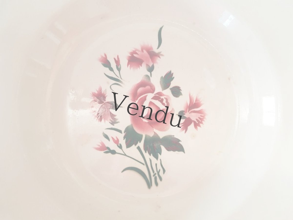 画像9: フランスアンティーク　ディゴアン サルグミンヌ　ばらとカーネーションのお皿２枚セット (9)