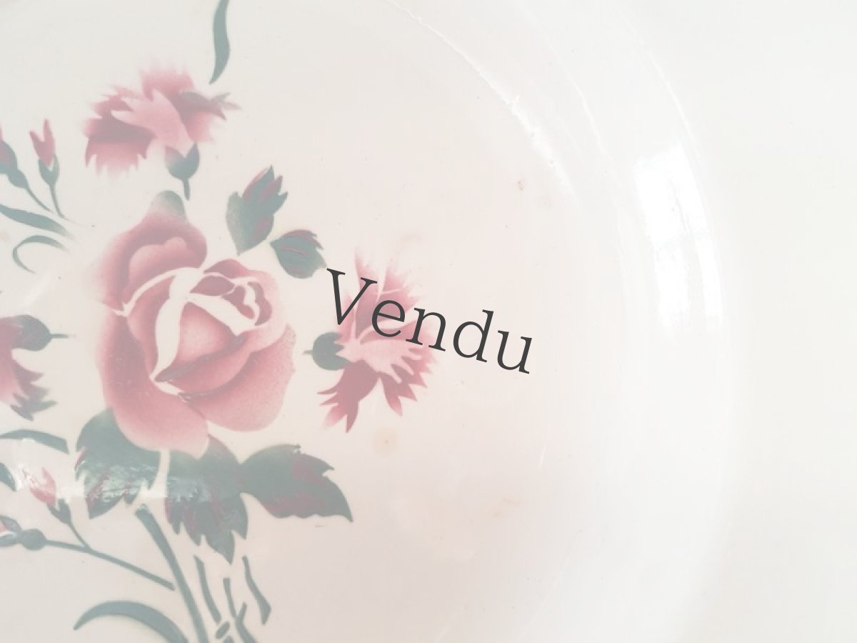 画像10: フランスアンティーク　ディゴアン サルグミンヌ　ばらとカーネーションのお皿２枚セット (10)