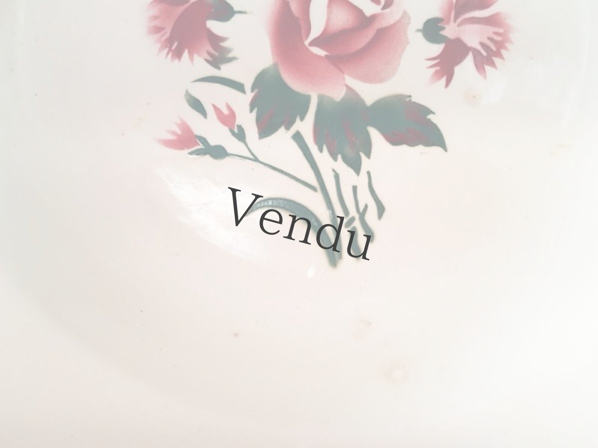 画像11: フランスアンティーク　ディゴアン サルグミンヌ　ばらとカーネーションのお皿２枚セット (11)