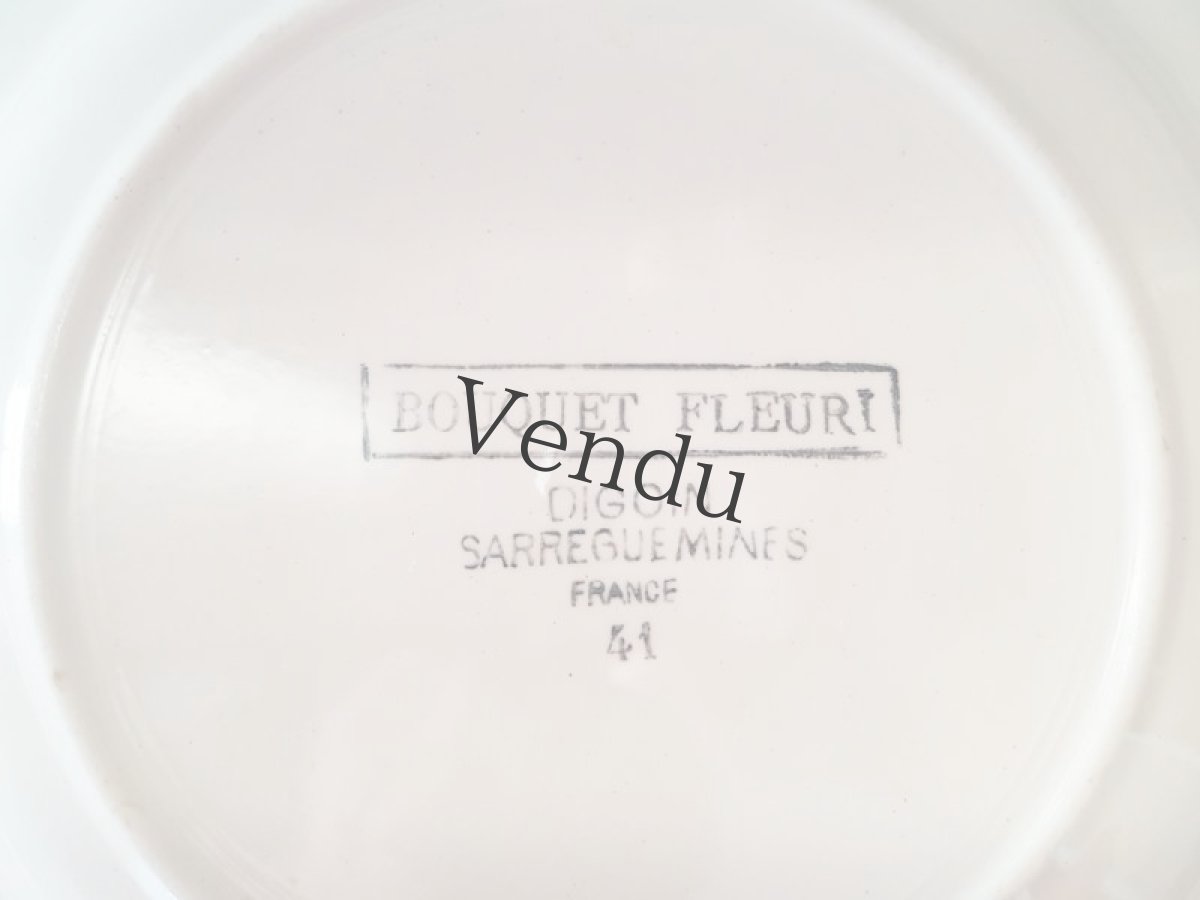 画像13: フランスアンティーク　ディゴアン サルグミンヌ　ばらとカーネーションのお皿２枚セット (13)