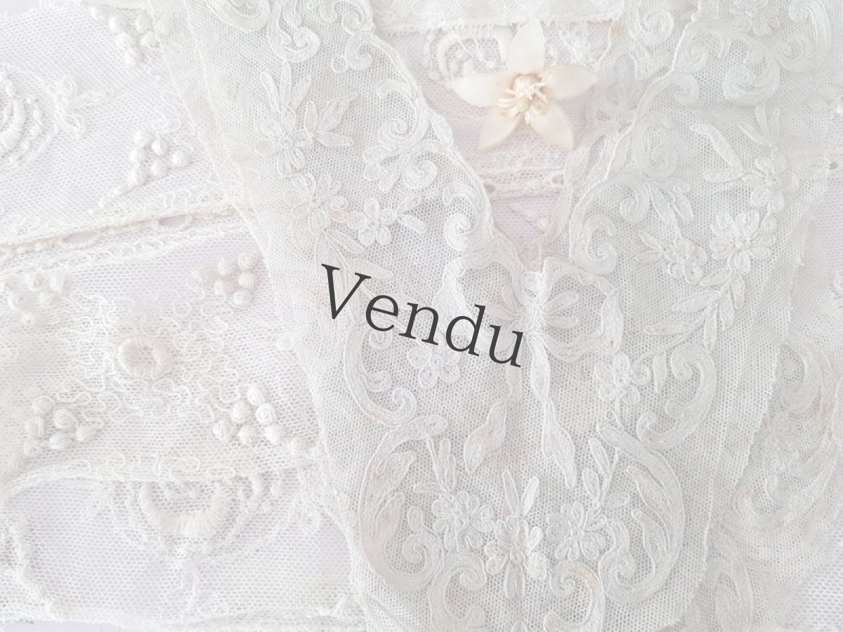 画像3: フランスアンティーク　1900年代　胸元から背中まで繋がるレースパーツ (3)