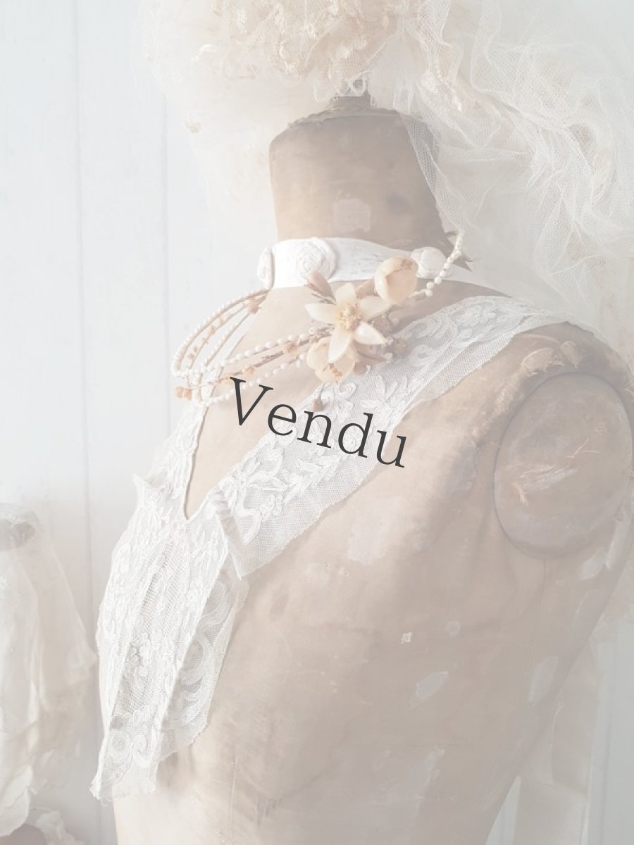 画像7: フランスアンティーク　1900年代　胸元から背中まで繋がるレースパーツ (7)