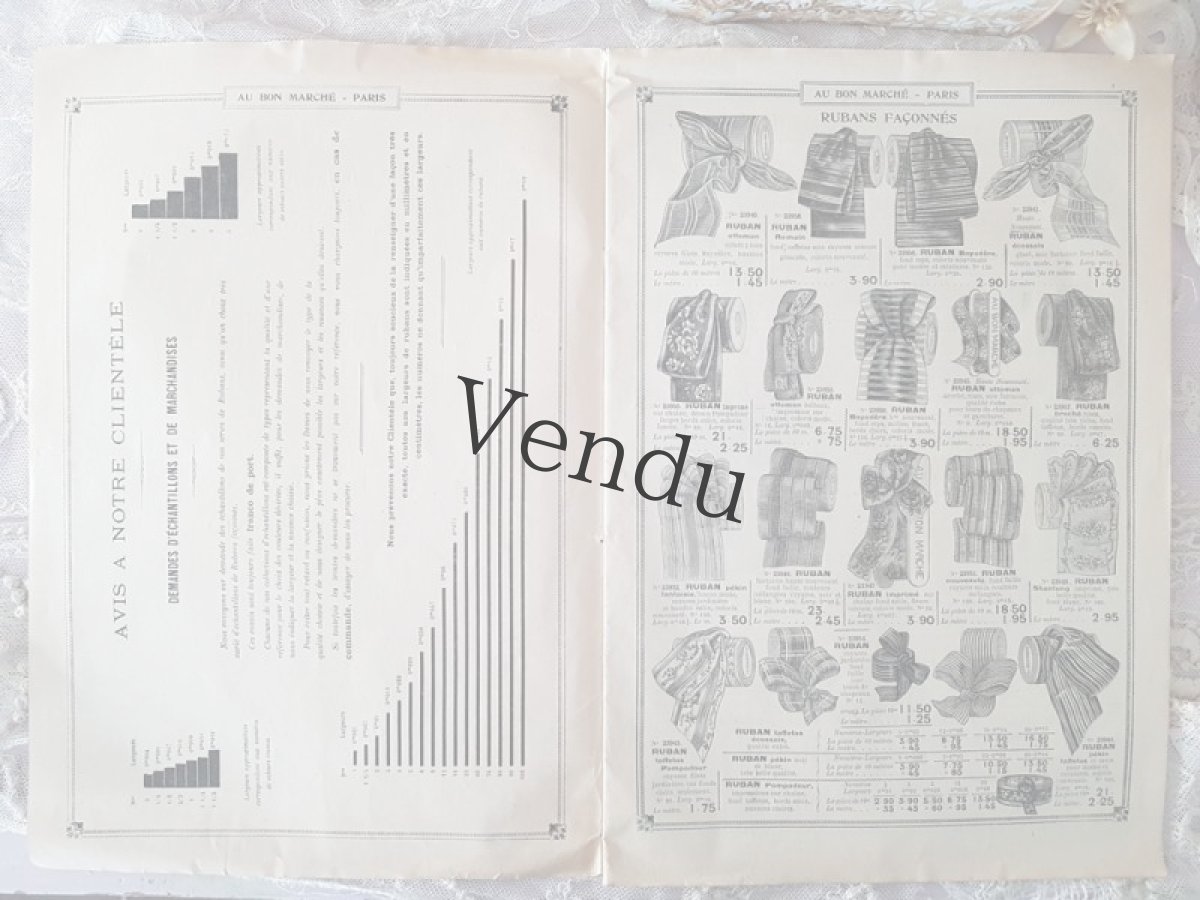 画像2: フランスアンティーク 1910年代 Au Bon Marché Paris / Rubans Fleurs et Plumes (2)
