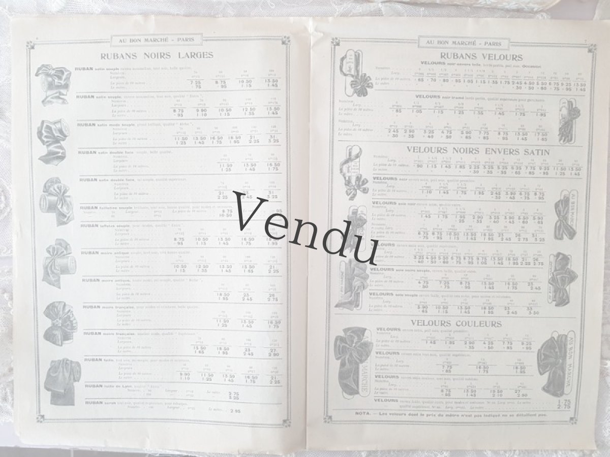 画像3: フランスアンティーク 1910年代 Au Bon Marché Paris / Rubans Fleurs et Plumes (3)