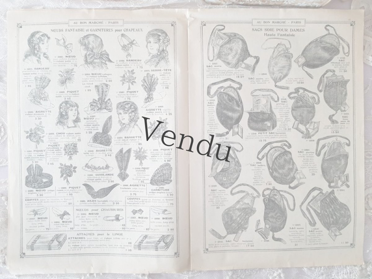 画像4: フランスアンティーク 1910年代 Au Bon Marché Paris / Rubans Fleurs et Plumes (4)