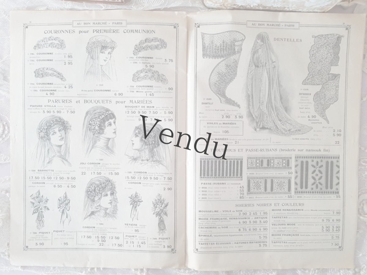 画像9: フランスアンティーク 1910年代 Au Bon Marché Paris / Rubans Fleurs et Plumes (9)