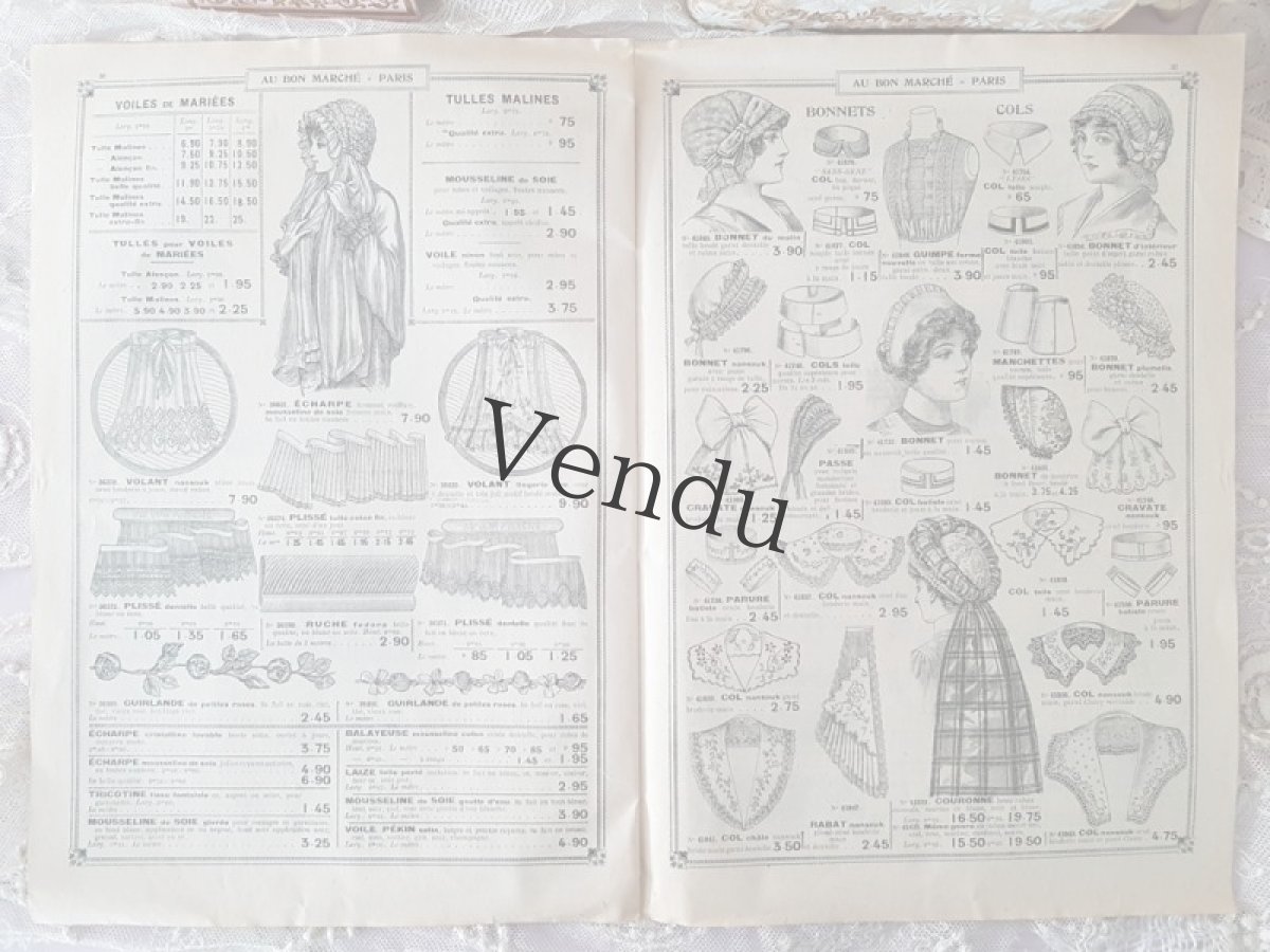 画像10: フランスアンティーク 1910年代 Au Bon Marché Paris / Rubans Fleurs et Plumes (10)